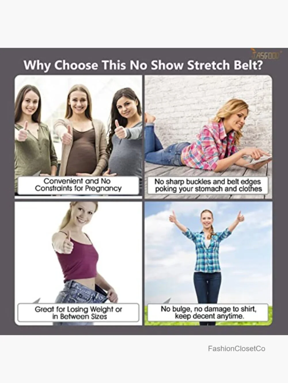 No Show Stretch Belt Elastic Web Strap with Flat Buckle for Jeans Pants Dresses